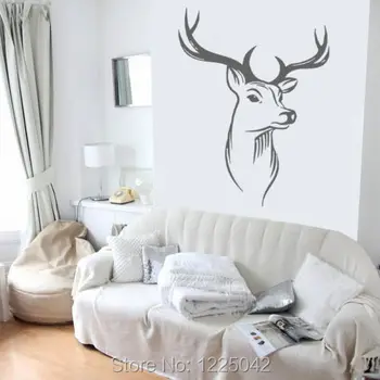 

Wall Decal Sticker deer elk buck head forest animal hunting living room