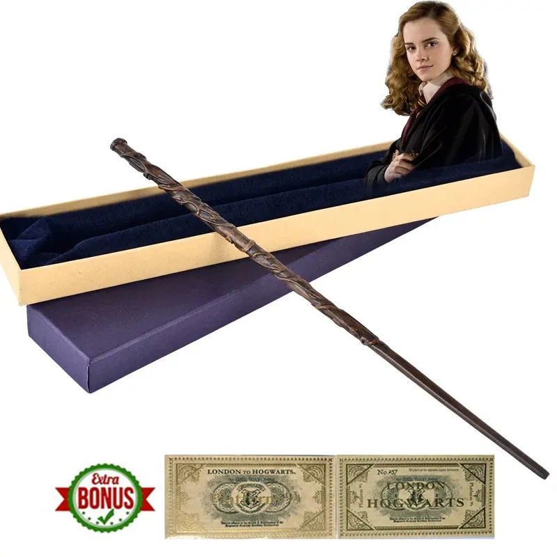 

38cm Hermione Granger Magic Wand Metal Core Inside Wizard World Gift Box Packing Cosplay Christmas Fans
