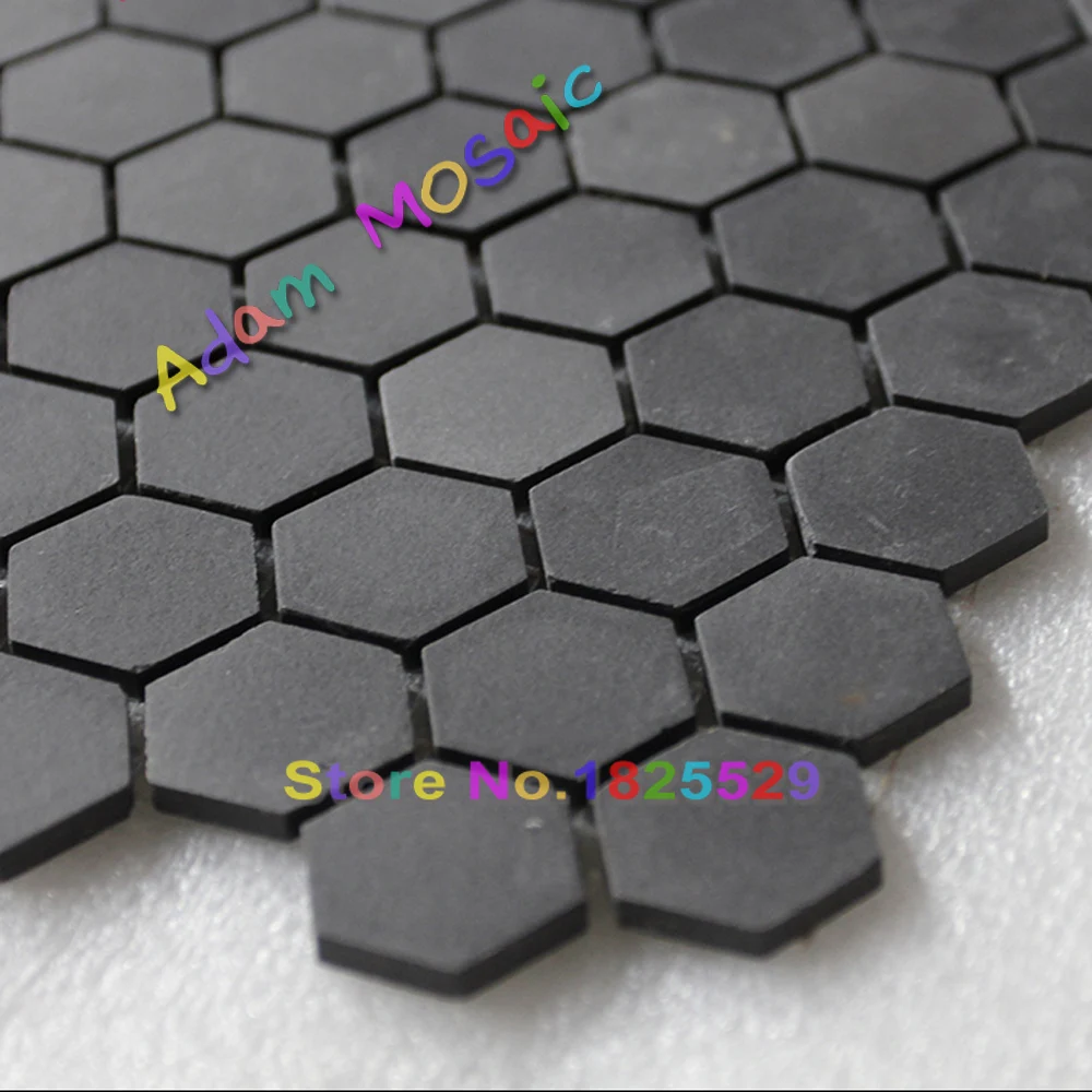 hexagon mosaic tiles black matt kitchen wall design ceramic subway backsplash free shippingchina