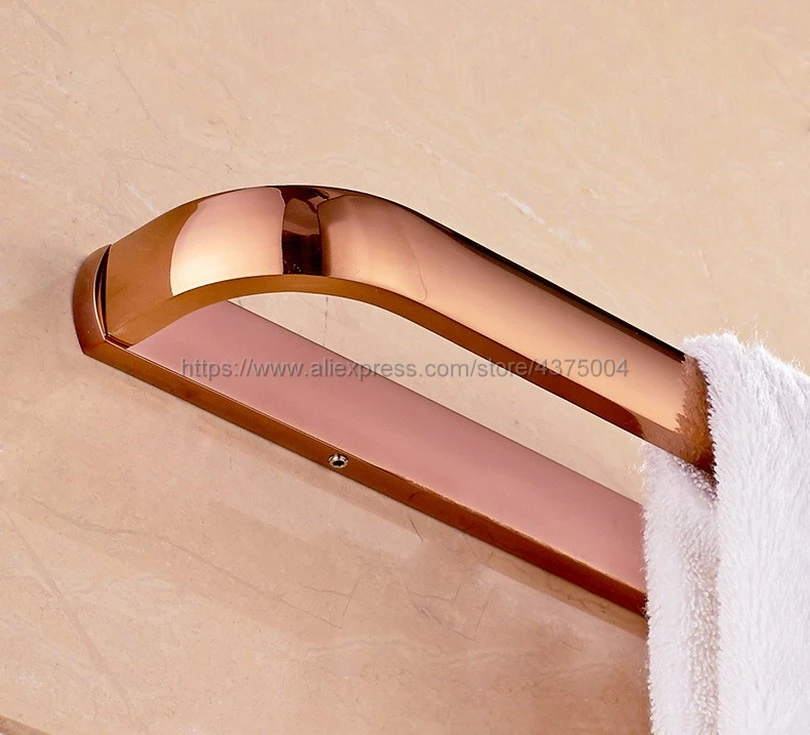 Розовое золото цвет латунь аксессуары для ванной комнаты Настенные одно Полотенце бар душ полотенца стойки Nba867