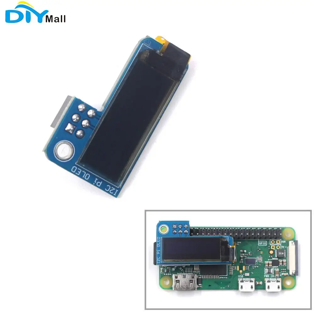 10 шт./лот PiOLED I2C 0 91 дюйма OLED 128x32 SSD1306 синий для RPI Raspberry Pi 1 B + 2 3 и Zero DIYmall|Модули умного
