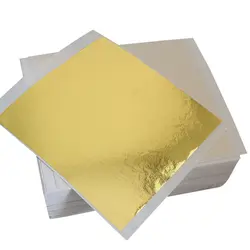 1000 шт 14x14 см художественная бумага имитация золота серебро медный листочек листья листы фольги бумага для украшения позолоченного ремесла