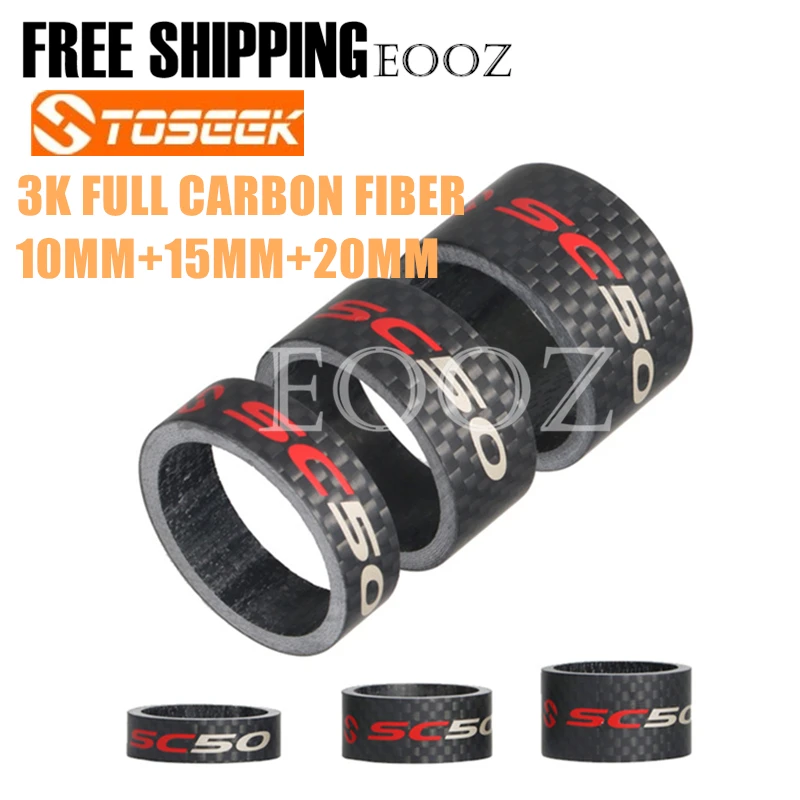 

TOSEEK Bicycle MTB Road Bike Full Carbon Fiber 3K Matte Fork Washers Headset Spacer Stem Washer Spacer 1 1/8" 10mm 15mm 20mm