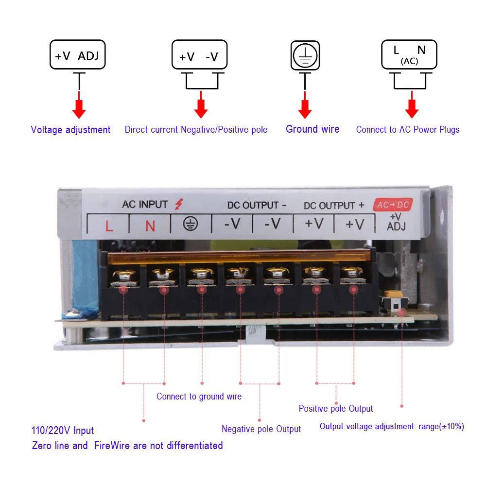 Трансформатор для светодиодной ленты 120 Вт 110 В переменного тока в 12 постоянного 10