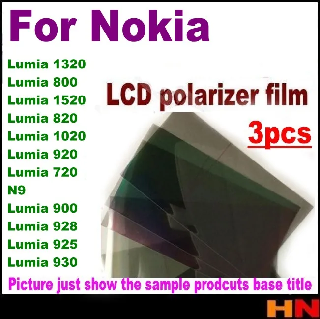 

3pcs for Nokia Lumia 1320 800 1520 820 1020 920 720 N9 900 928 925 930 LCD polarizer film polarizing film polarize film