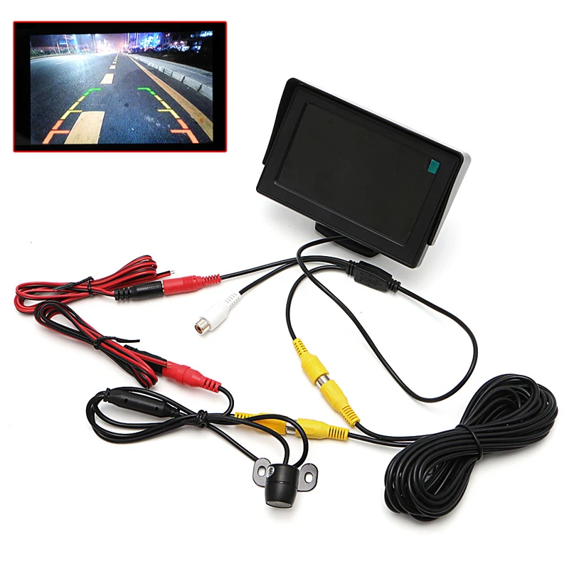 

2 In1 Car Parking Kit 4.3" TFT LCD Monitor+Waterproof Reversing Rearview Camera Car Monitors Car Electronics