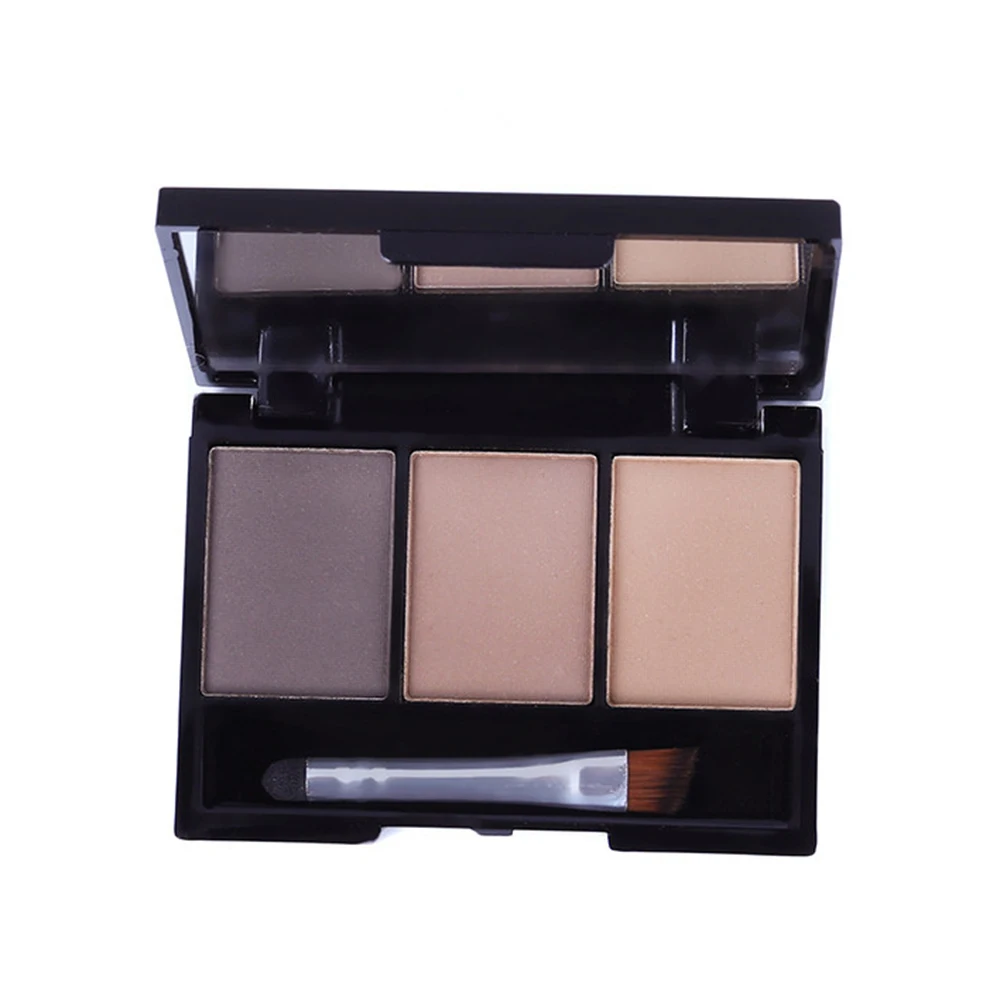 3 Color Eyebrow Powder Palette Lasting Waterproof Brown Black Eye Brow Enhancer with Brush Mirror Portable Cosmetic Makeup TSLM2