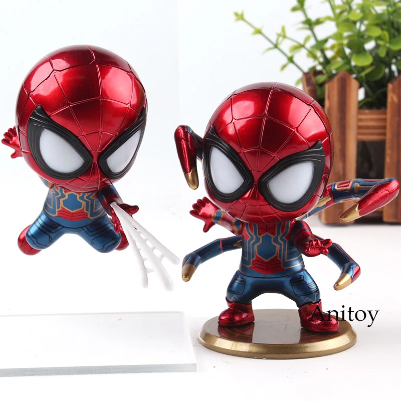 

Marvel Avengers 3 Infinity War Figures Iron Spider Q Version Kids Bobblehead Doll Spiderman PVC Collection Model Toy with Light