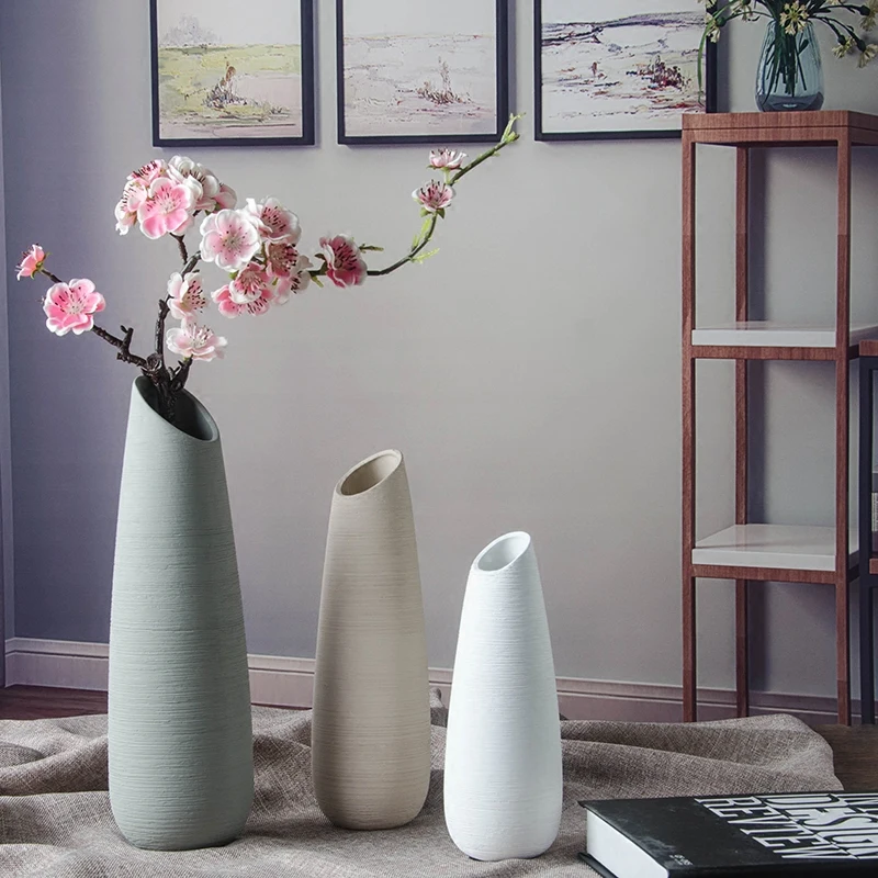

Europe Ceramic vase White/grey vases with flower Porcelain Arts and Crafts Tabletop Vase centerpieces for weddings home decor