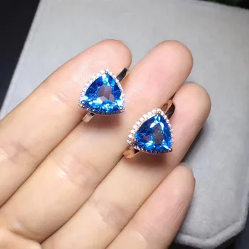

Qi Xuan_Fashion Jewelry_Blue Stone Simple Elegant Woman Rings_S925 Solid Sliver Fashion Rings_Manufacturer Directly Sales