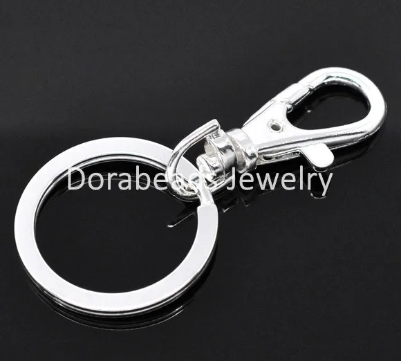 DoreenBeads Бесплатная Доставка! 5 Посеребренная Lobster Claw Застежками с Брелоки 7 см (B11450) |