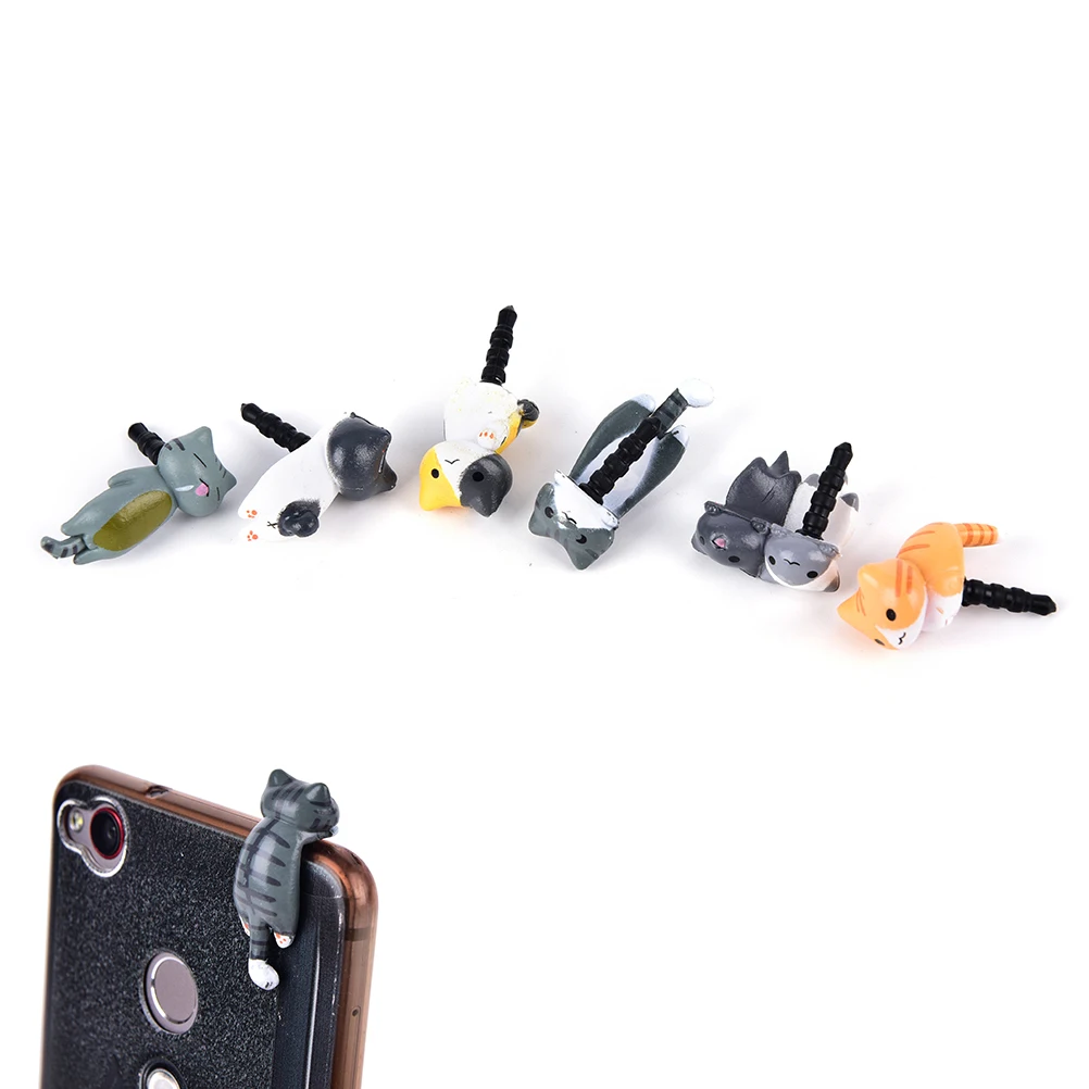 

1pcs 3.5mm Anti dust Dirt-resistant Earphone Jack Plug Adapter Cute Cheese Cats to Phone Stopper Cap for iphone 5 5s 5c