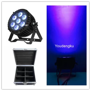 

6 pieces with flightcase led stage dj IP65 7pcs*18w rgbwa+uv 6in1 led par light waterproof led spot lights