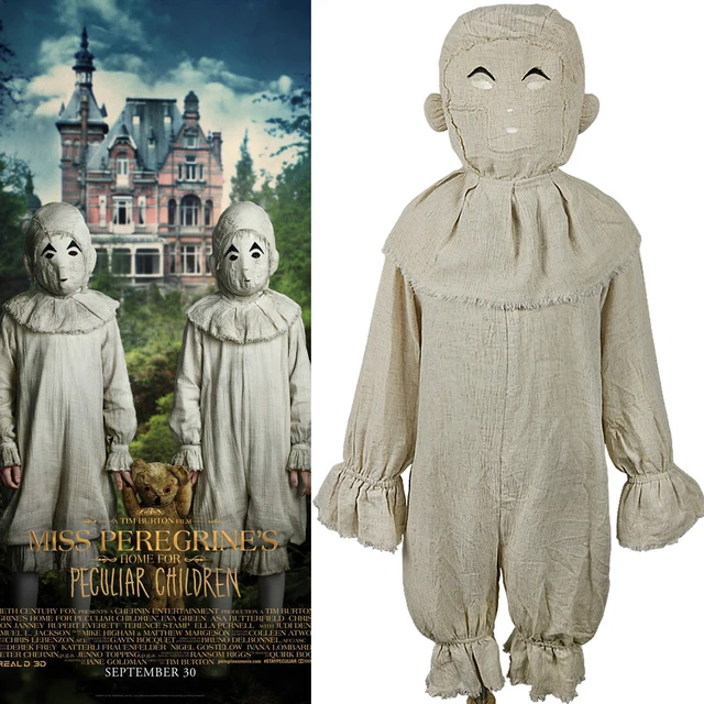 miss peregrines home for peculiar children costume cosplay strange twins scary coverall halloween custome for kids