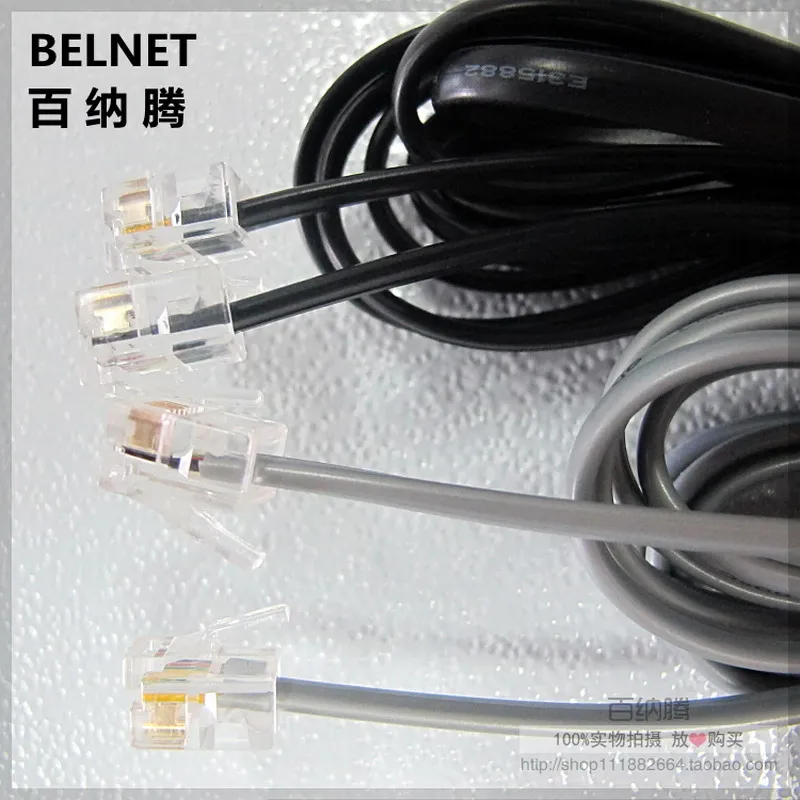 الجودة 2 متر 4c الهاتف خط كابل النحاس النقي سلك موصل rj11 6p4c الهاتف ل هاتف pbx التناظرية الرقمية للتخصيص 1-100 متر