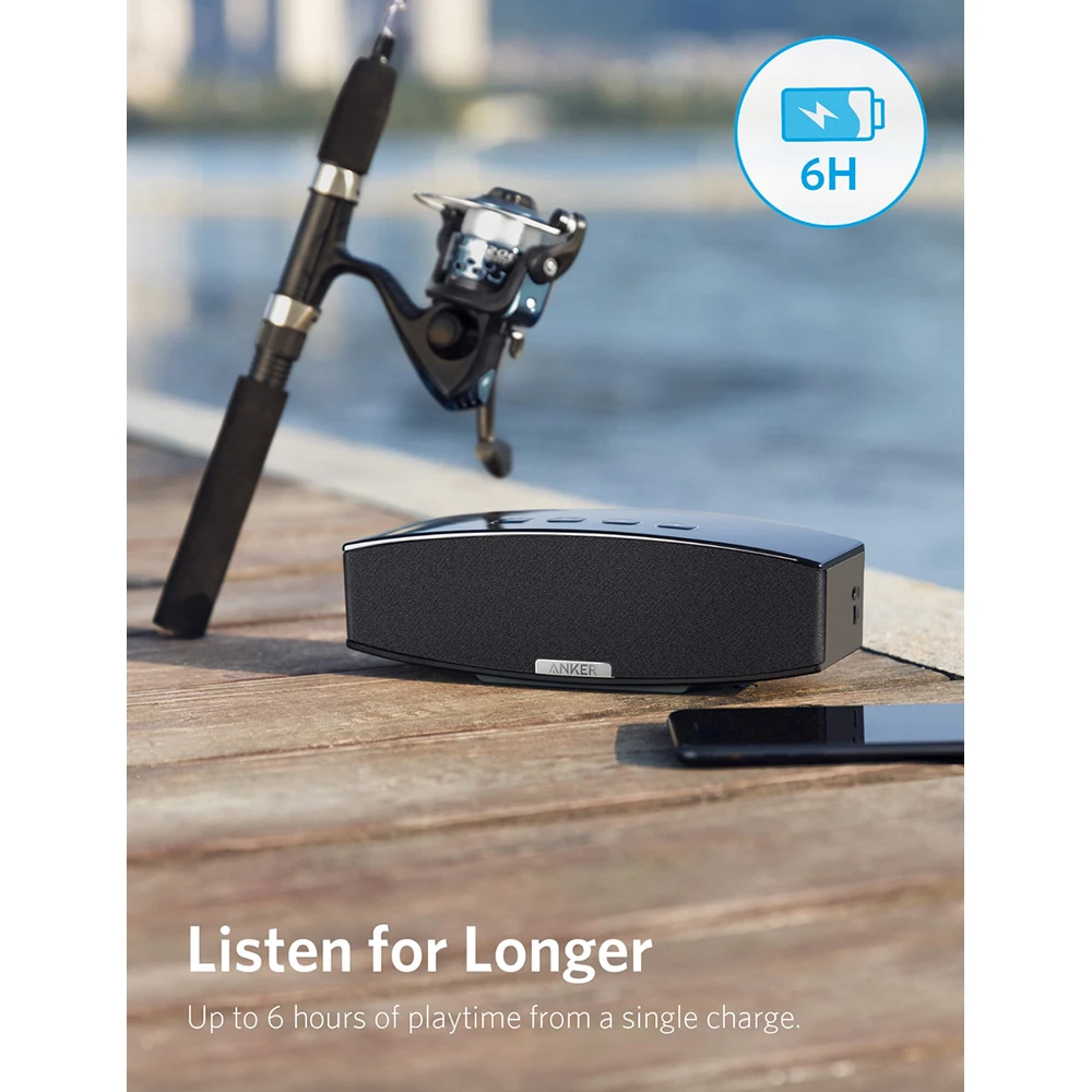  Anker 20W Premium Stereo Portable Bluetooth Speaker with Dual 10W Drivers Two Passive Subwoofers Wi