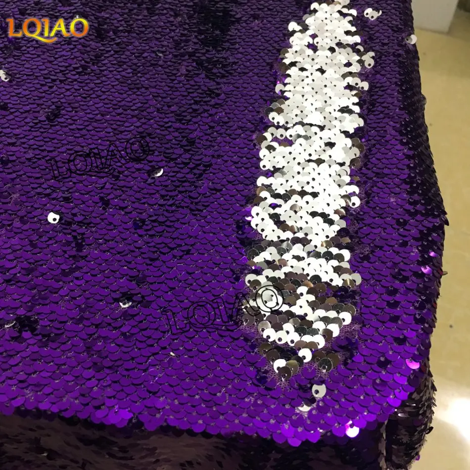 purple silver sequin fabric-004