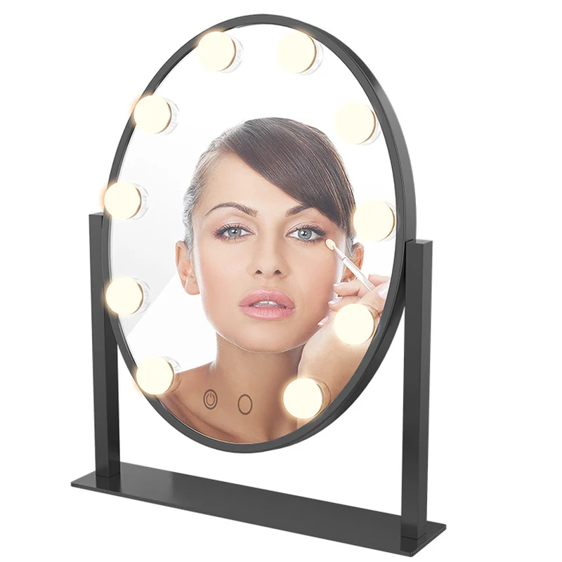  Oval Mirror Super Star Style Makeup Mirror Vanity LED Light Bulbs Kit for Dressing Table with Dimme