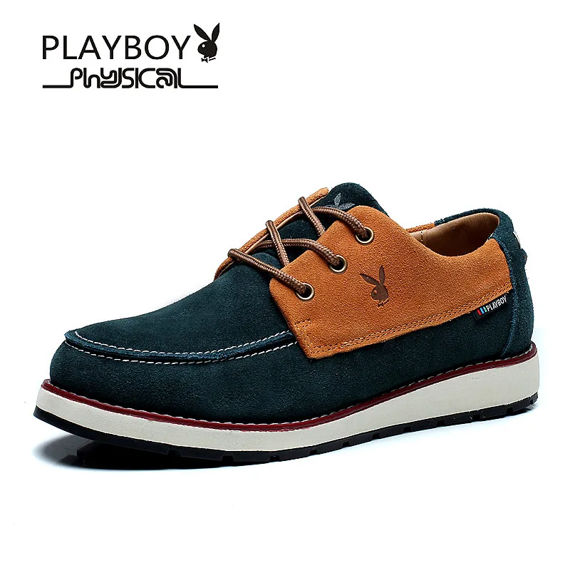 Playboy британский стиль мода натуральная Повседневная кожаная обувь Для мужчин туфли лодочки удобные Туфли без каблуков Мужская обувь