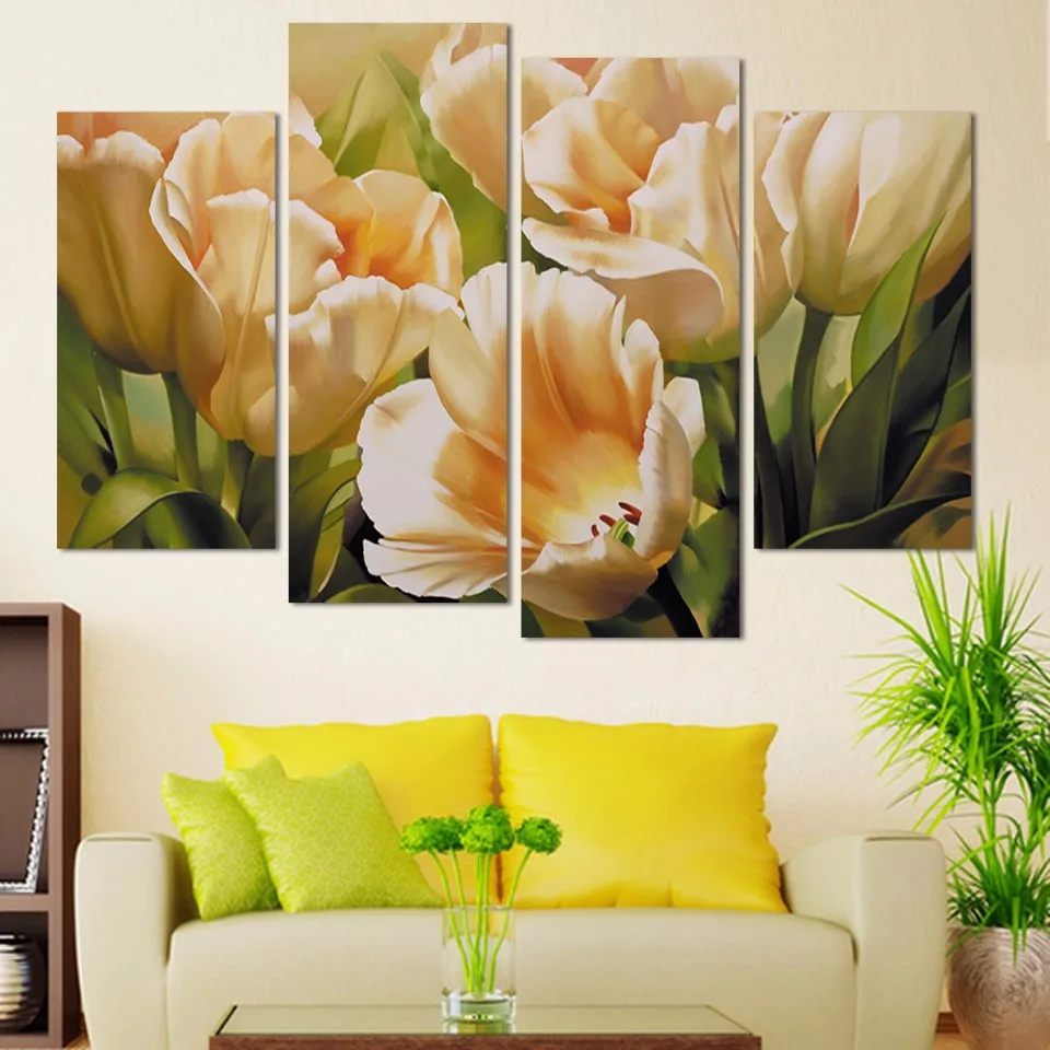 Tulips Flower Floral Wall Art Canvas Modular Painting Modern Decorative
