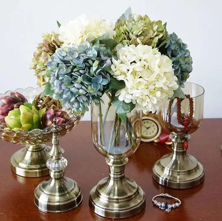 Wedding flower hydrangea silk flowers for home decoration diy oil