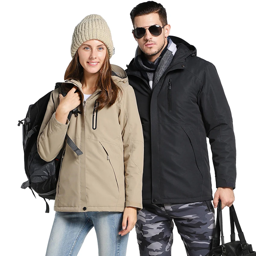 Online Chaqueta de invierno gruesa de algodón con calefacción USB para hombre chaqueta impermeable con capucha chaqueta de invierno para hombre gruesa y cálida chaqueta de invierno Parka