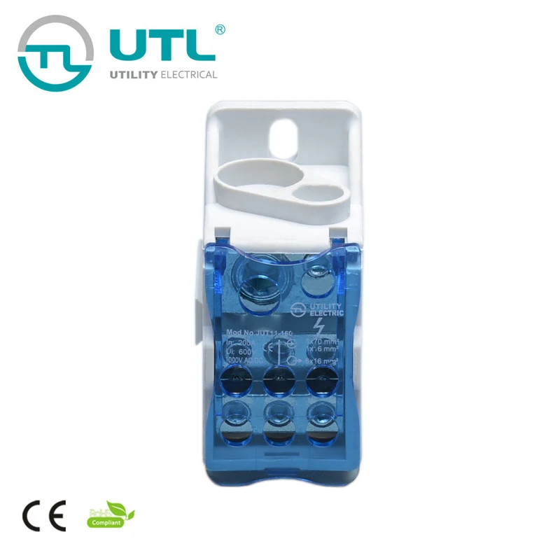 

JUT11-160 Power Cable Electric Distribution Terminal Screw Din rail Terminal Blocks Copper Conductor