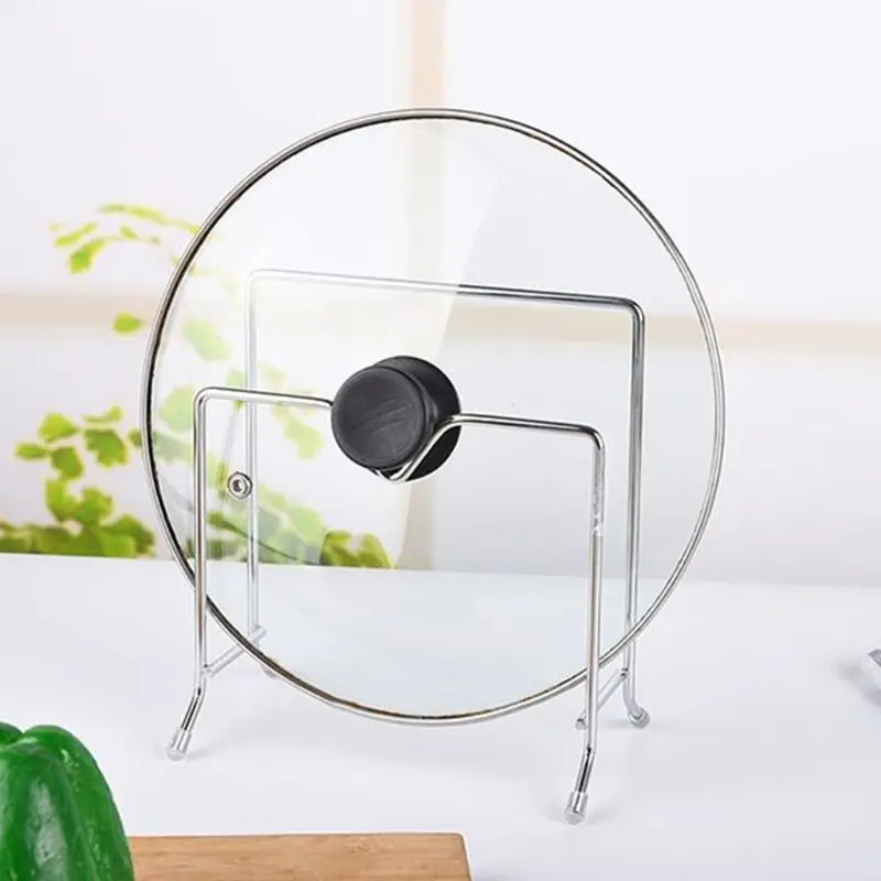 

Kitchen Pot Cover Rack Pan Stand Cutting Board Storage Holder Organizer Dish Drainer Support Utensil Tools