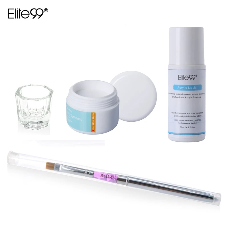Elite99 Acrylic Liquid&Powder Crystal Nail Polymer Art Tips Builder For Nail Extension Tools Clear Acrylic Powder Art Tools Set Elite99 Acrylic Liquid&Powder Crystal Nail Polymer Art Tips Builder For Nail Extension Tools Clear Acrylic Powder Art Tools Set
