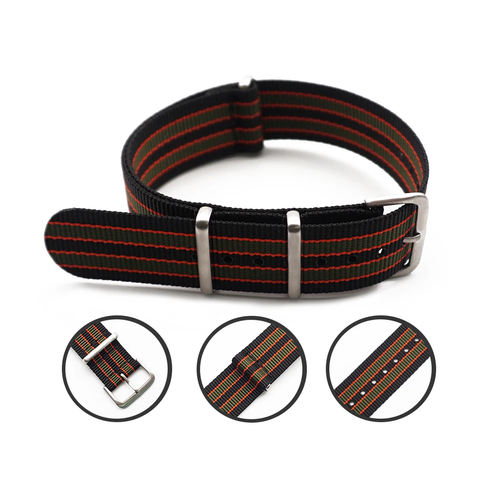 New Design khaki 20mm 22mm Sport Strap Nylon NATO Strap