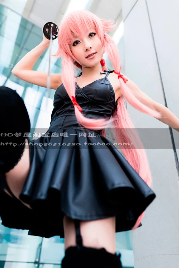 Женское платье на каждый день Mirai Nikki черное с юбкой для косплея Хэллоуин|dress shoes for