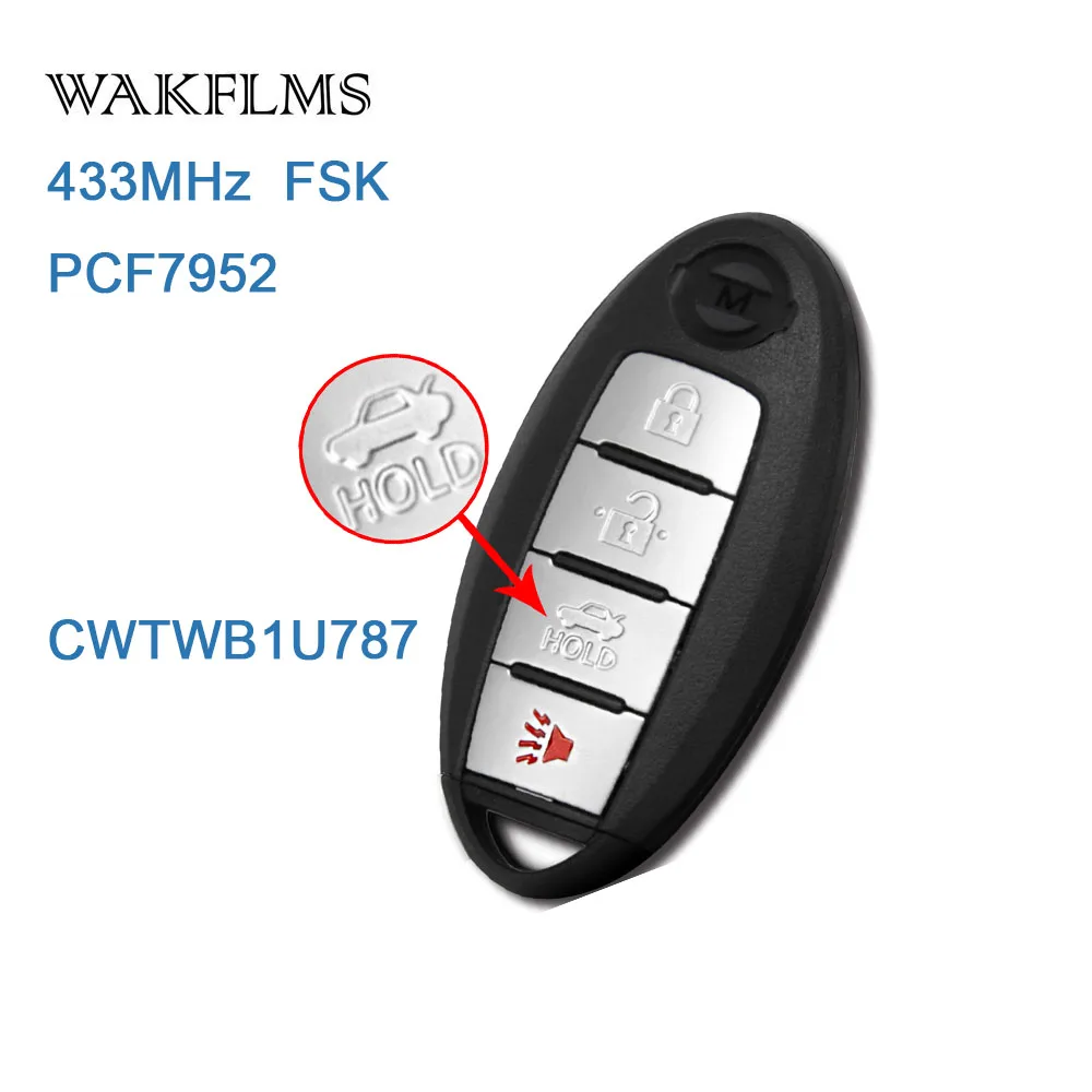 4 btns Remote Smart key 433Mhz For Nissan Infiniti sentra Armada M35