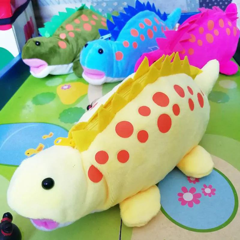 

1 Pcs Cartoon Funny Animal Dinosaur Plush Dragon Pencil Case Plush Toy Stationery Pencil Bag Stuffed Toy Gifts