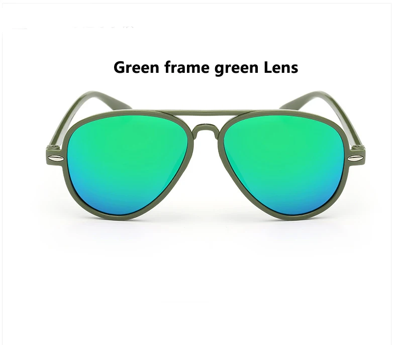 Модные детские солнцезащитные очки в пластиковой оправе с заклепками для мальчиков, брендовые дизайнерские Винтажные Солнцезащитные очки для девочек - Цвет линз: Зеленый
