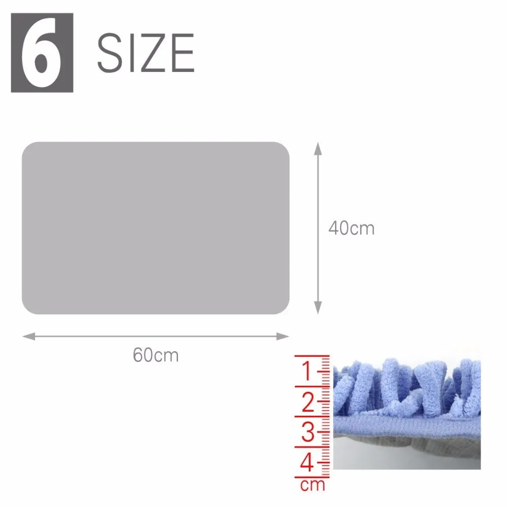 Мягкий Лохматый нескользящий абсорбент шенилловый коврик для ванной Душевой коврик ковер 40x60 см