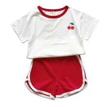 Summer Fashion Active Girls Sports Set Baby Children Clothing Set Short Sleeve T-shirt+Shorts Two-Piece Cotton Kids Clothes Suit shein apricot appliques button top and shorts elegant girls clothing two piece set 2019 spring fashion vintage children clothes