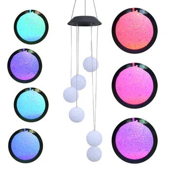 

1Pcs Solar Ball Hanging LED Lamp Light Outdoor Colorful Garden Decorative Night Lights Chandelier Walkway Landscape