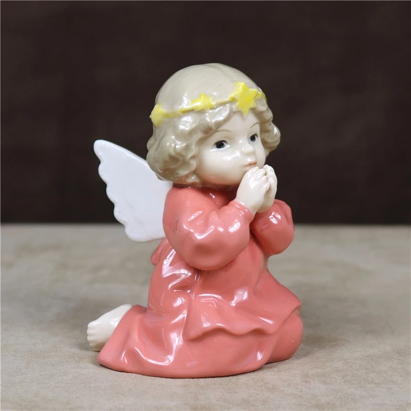 

Lovely Porcelain Votive Angel Figurine Ceramic Angel Baby Miniature Ornament Birthday Gift Craft Tabletop Decoration Accessories