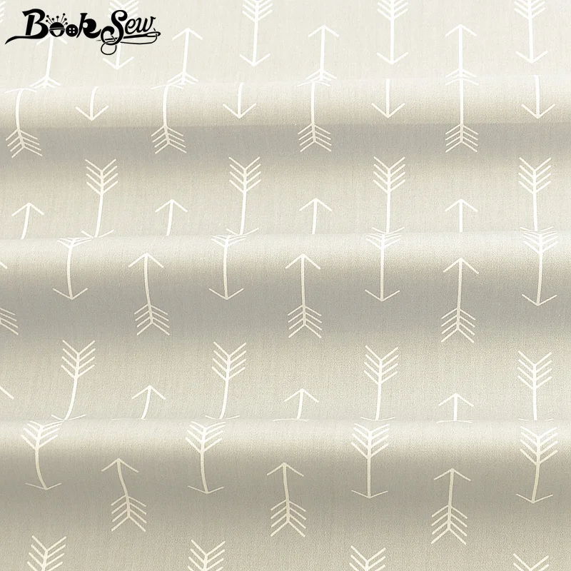 Booksew 100% хлопчатобумажная ткань 160 саржевая с принтом серая стрелка дизайн