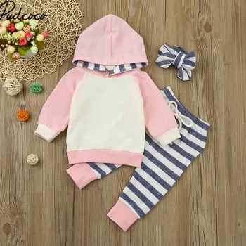 

Newborn Baby Boys Tops 3PCS Hoodies Long Sleeve Hoodie Top Pants Outfits Set Clothes Infant Kids Clothing Children Kid Garments