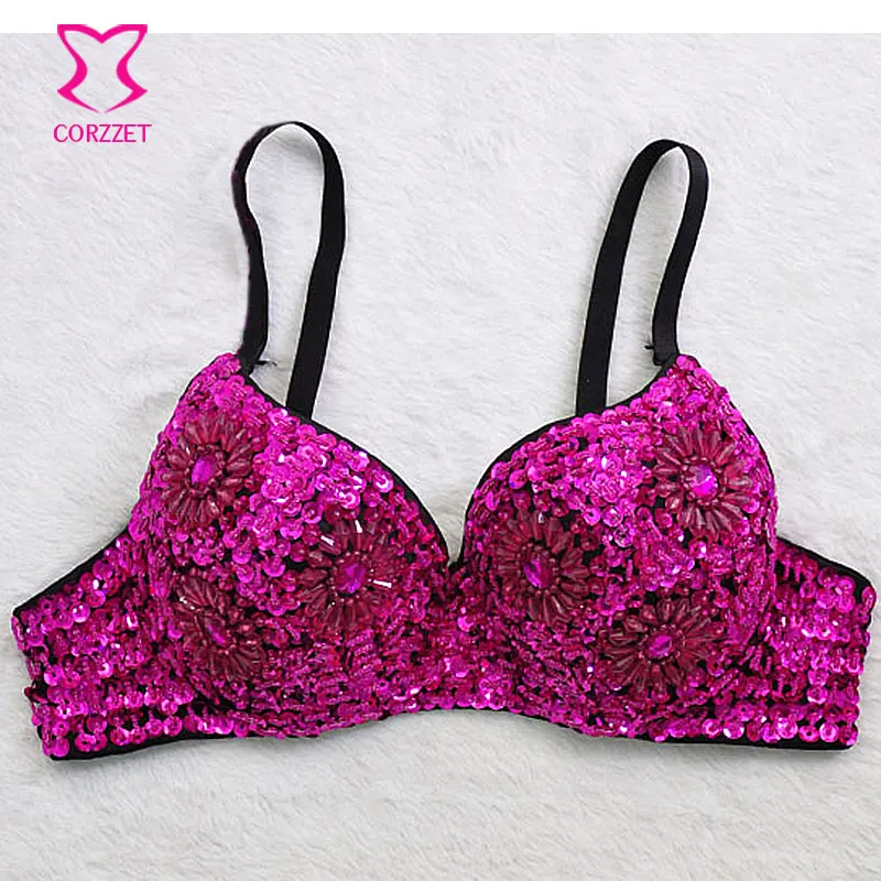 

Rose Floral Pattern Beading and Sequin soutien gorge Push Up Bra Sexy Bralette Underwear Bras For Women Clubwear Brasier mujer