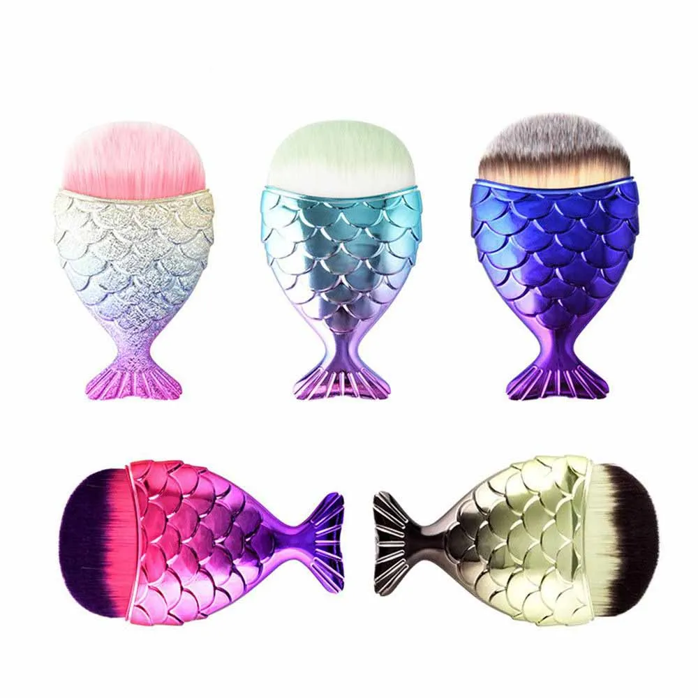 

1PC Pro Mermaid Fishtail Bottom Makeup Loose Powder Foundation Concealer Blush Beauty Cosmetic Make up Brush Tools