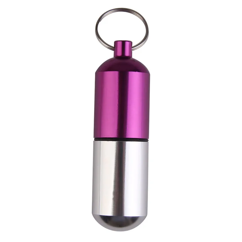 Большой размер Открытый водонепроницаемый картридж брелок портативная карманная цепочка для ключей таблетка медицинская коробка держатель Контейнер кольцо для ключей VL - Цвет: purple