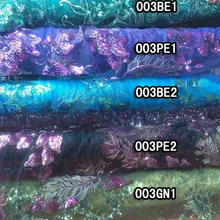 Блестящая растворимая кружевная ткань, светло-фиолетовая вышивка, синяя, полые, стерео, куртка, ткань для блузок