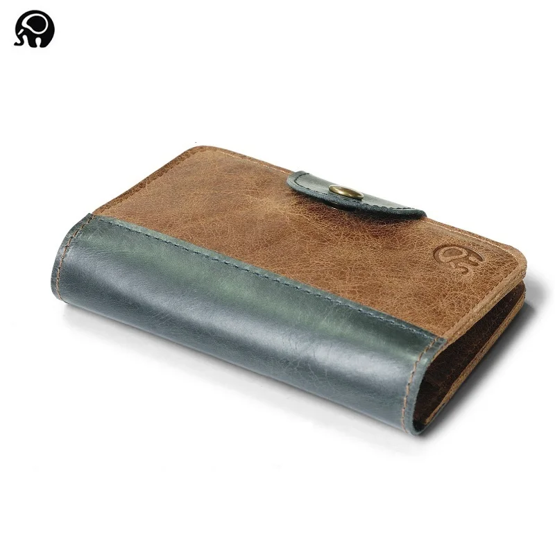 

Wholesale Real Leather Hasp Money Credit Card Holder Thin Card Wallet Small Men Cash Driver License ID Cards Pack Retro Cheap