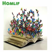 Полный квадратный/круглый 5D DIY lichtbak voor алмазная живопись "Книга бабочка" вышивка на заказ Вышивка крестом мозаика домашний декор подарки