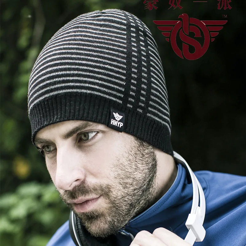 High Quality Wool Mens Beanies Hats Winter Outdoor Warm Knitted Hat