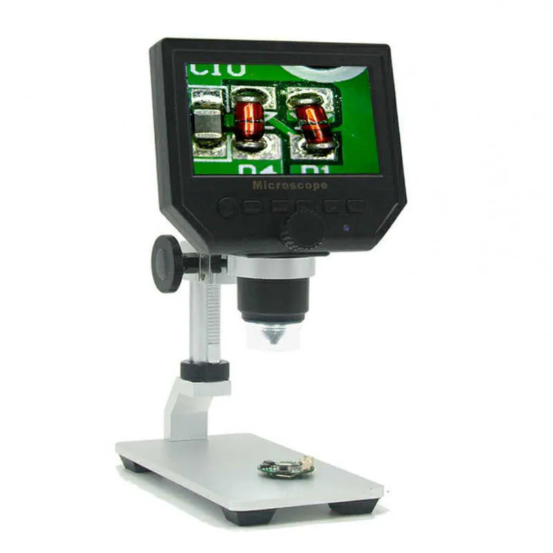 

600X Digital Microscope Electronic Video Microscope 4.3 inch HD LCD Soldering Microscope Phone Repair Magnifier + Metal Stand