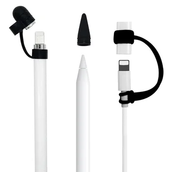 

3 in 1 For Apple Pencil Cap Holder / Nib Cover / Cable Anti Lost Strap Adapter Tether for iPad Pro Pencil cap holder