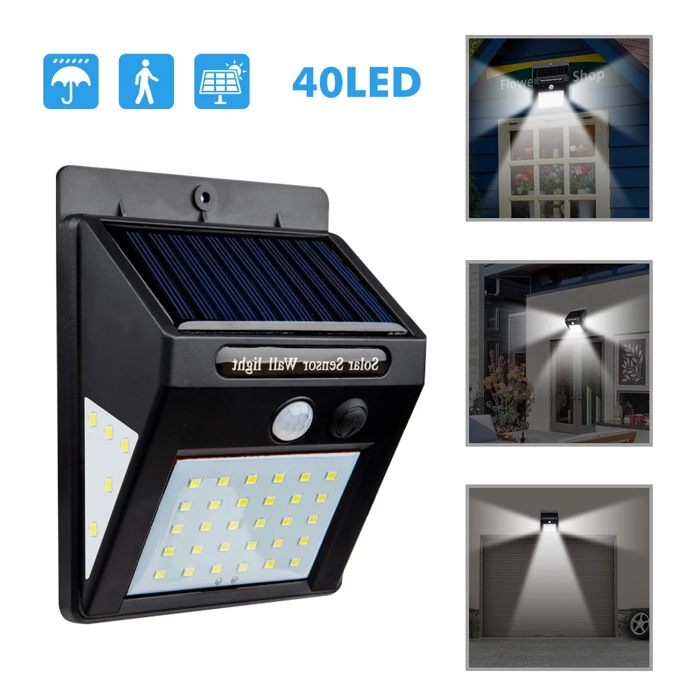 

30/40 LED Solar Wall Outdoor Lights Solar Sensor Lights Home Outdoor Waterproof Security lamp Use Garden Outdoor Lawn